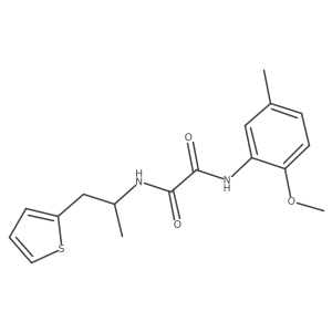 N1-(2-methoxy-5-methylphenyl)-N2-(1-(thiophen-2-yl)propan-2-yl)oxalamide结构式
