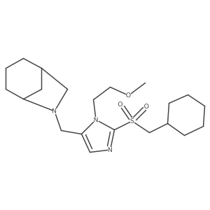 rel-(1R,5S)-6-[[2-[(Cyclohexylmethyl)sulfonyl]-1-(2-methoxyethyl)-1H-imidazol-5-yl]methyl]-6-azabicyclo[3.2.1]octane Structure