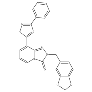 2-(benzo[d][1,3]dioxol-5-ylmethyl)-8-(3-phenyl-1,2,4-oxadiazol-5-yl)-[1,2,4]triazolo[4,3-a]pyridin-3(2H)-one结构式