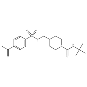 4-((4-acetylphenylsulfonamido)methyl)-N-(tert-butyl)piperidine-1-carboxamide结构式
