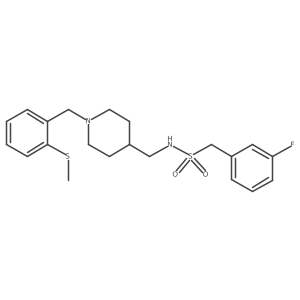 1-(3-fluorophenyl)-N-((1-(2-(methylthio)benzyl)piperidin-4-yl)methyl)methanesulfonamide结构式