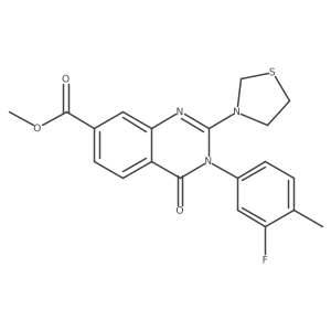 Methyl 3-(3-fluoro-4-methylphenyl)-4-oxo-2-(1,3-thiazolidin-3-yl)-3,4-dihydroquinazoline-7-carboxylate结构式
