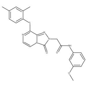 2-{8-[(2,4-dimethylphenyl)sulfanyl]-3-oxo-2H,3H-[1,2,4]triazolo[4,3-a]pyrazin-2-yl}-N-[3-(methylsulfanyl)phenyl]acetamide结构式