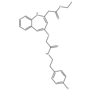 ethyl 2-(4-((2-((4-chlorophenethyl)amino)-2-oxoethyl)thio)-1H-benzo[b][1,4]diazepin-2-yl)acetate Structure