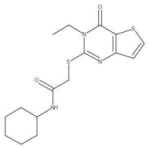 N-cyclohexyl-2-[(3-ethyl-4-oxo-3,4-dihydrothieno[3,2-d]pyrimidin-2-yl)sulfanyl]acetamide结构式