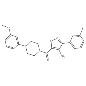 (4-Amino-3-(3-fluorophenyl)isothiazol-5-yl)(4-(3-methoxyphenyl)piperazin-1-yl)methanone Structure