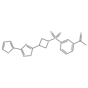 1-(3-((3-(3-(Thiophen-2-yl)-1,2,4-oxadiazol-5-yl)azetidin-1-yl)sulfonyl)phenyl)ethanone结构式