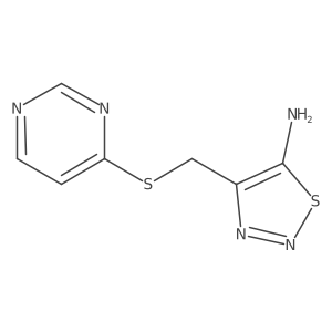 1,2,3-Thiadiazol-5-amine, 4-[(4-pyrimidinylthio)methyl]- Structure