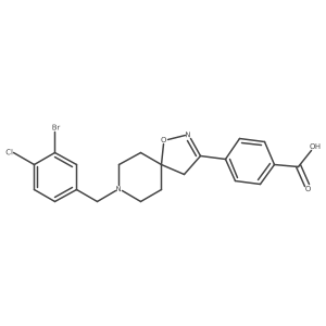 4-[8-(3-Bromo-4-chlorobenzyl)-1-oxa-2,8-diazaspiro[4.5]dec-2-en-3-yl]benzoic acid Structure