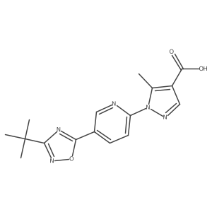 1-[5-(3-tert-butyl-1,2,4-oxadiazol-5-yl)pyridin-2-yl]-5-methyl-1H-pyrazole-4-carboxylic acid结构式