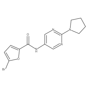 5-bromo-N-[2-(pyrrolidin-1-yl)pyrimidin-5-yl]furan-2-carboxamide结构式