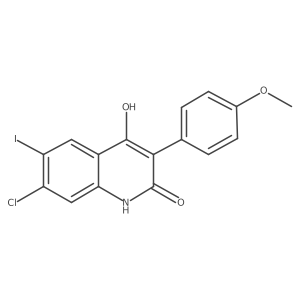 7-chloro-4-hydroxy-6-iodo-3-(4-methoxyphenyl)-1H-quinolin-2-one结构式