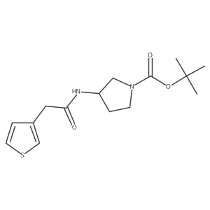 (S)-tert-butyl 3-(2-(thiophen-3-yl)acetamido)pyrrolidine-1-carboxylate结构式