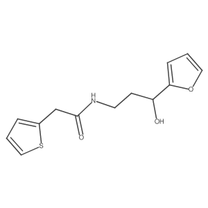 N-(3-(furan-2-yl)-3-hydroxypropyl)-2-(thiophen-2-yl)acetamide结构式