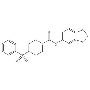 N-(benzo[d][1,3]dioxol-5-yl)-4-(phenylsulfonyl)piperidine-1-carboxamide结构式