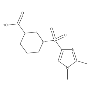 1-((1,2-Dimethyl-1H-imidazol-4-yl)sulfonyl)piperidine-3-carboxylic acid结构式