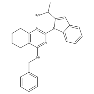 2-[2-(1-Aminoethyl)-1H-indol-1-yl]-5,6,7,8-tetrahydro-N-(phenylmethyl)-4-quinazolinamine Structure