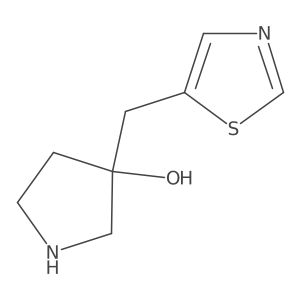 3-[(1,3-Thiazol-5-yl)methyl]pyrrolidin-3-ol Structure
