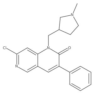 7-Chloro-1-[(1-methylpyrrolidin-3-yl)methyl]-3-phenyl-1,6-naphthyridin-2-one结构式