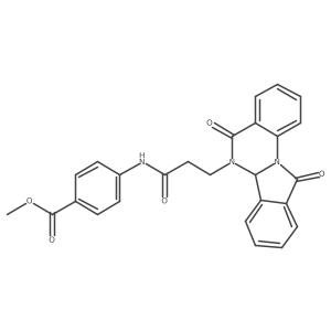 methyl 4-{[3-(5,11-dioxo-6a,11-dihydroisoindolo[2,1-a]quinazolin-6(5H)-yl)propanoyl]amino}benzoate结构式
