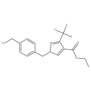1-(4-chloromethyl-benzyl)-3-trifluoromethyl-1H-pyrazole-4-carboxylic acid ethyl ester结构式