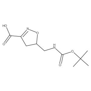 5-({[(Tert-butoxy)carbonyl]amino}methyl)-4,5-dihydro-1,2-oxazole-3-carboxylic acid结构式