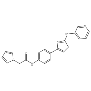 2-(1H-pyrazol-1-yl)-N-(4-(2-(pyridin-3-ylamino)thiazol-4-yl)phenyl)acetamide结构式