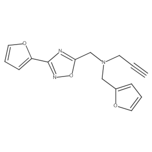 {[3-(Furan-2-yl)-1,2,4-oxadiazol-5-yl]methyl}[(furan-2-yl)methyl](prop-2-yn-1-yl)amine结构式