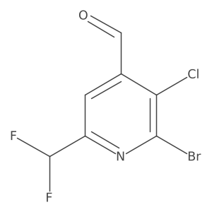 2-Bromo-3-chloro-6-(difluoromethyl)isonicotinaldehyde Structure