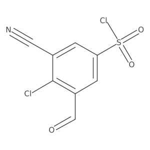 4-Chloro-3-cyano-5-formylbenzene-1-sulfonyl chloride结构式