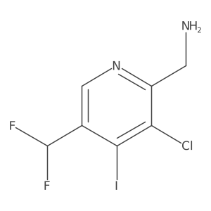 2-(Aminomethyl)-3-chloro-5-(difluoromethyl)-4-iodopyridine Structure