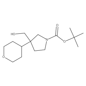 Tert-butyl 3-(hydroxymethyl)-3-(oxan-4-yl)pyrrolidine-1-carboxylate结构式