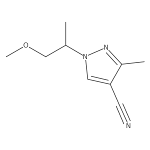 1-(1-Methoxypropan-2-yl)-3-methyl-1H-pyrazole-4-carbonitrile结构式