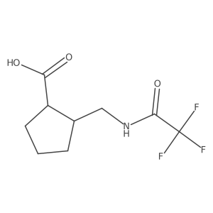 rac-(1R,2S)-2-[(trifluoroacetamido)methyl]cyclopentane-1-carboxylic acid Structure