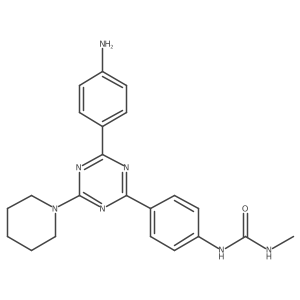 1-(4-(4-(4-Aminophenyl)-6-(piperidin-1-yl)-1,3,5-triazin-2-yl)phenyl)-3-methylurea Structure