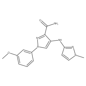 1-(3-Methoxyphenyl)-4-[(1-methylpyrazol-3-yl)amino]pyrazole-3-carboxamide Structure