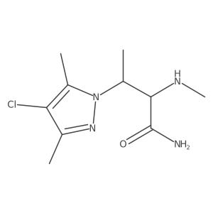 3-(4-chloro-3,5-dimethyl-1H-pyrazol-1-yl)-2-(methylamino)butanamide Structure