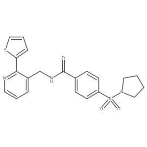 4-(pyrrolidin-1-ylsulfonyl)-N-((2-(thiophen-2-yl)pyridin-3-yl)methyl)benzamide Structure