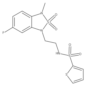 N-(2-(6-fluoro-3-methyl-2,2-dioxidobenzo[c][1,2,5]thiadiazol-1(3H)-yl)ethyl)thiophene-2-sulfonamide结构式