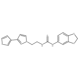 1-(benzo[d][1,3]dioxol-5-yl)-3-(2-(3-(thiophen-3-yl)-1H-pyrazol-1-yl)ethyl)urea Structure