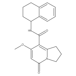 7-methoxy-5-oxo-N-(1,2,3,4-tetrahydronaphthalen-1-yl)-1,2,3,5-tetrahydroindolizine-8-carboxamide结构式