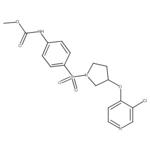 Methyl (4-((3-((3-chloropyridin-4-yl)oxy)pyrrolidin-1-yl)sulfonyl)phenyl)carbamate结构式