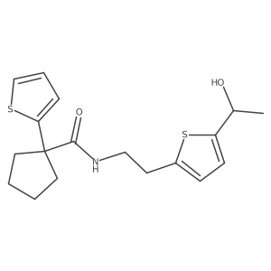 N-(2-(5-(1-hydroxyethyl)thiophen-2-yl)ethyl)-1-(thiophen-2-yl)cyclopentanecarboxamide Structure
