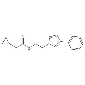 2-cyclopropyl-N-(2-(4-phenyl-1H-pyrazol-1-yl)ethyl)acetamide结构式