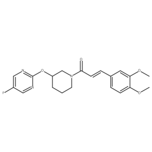 (E)-3-(3,4-dimethoxyphenyl)-1-(3-((5-fluoropyrimidin-2-yl)oxy)piperidin-1-yl)prop-2-en-1-one结构式