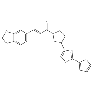 (Z)-3-(benzo[d][1,3]dioxol-5-yl)-1-(3-(5-(thiophen-2-yl)-1,2,4-oxadiazol-3-yl)pyrrolidin-1-yl)prop-2-en-1-one Structure