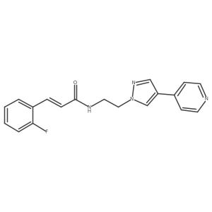 (2E)-3-(2-fluorophenyl)-N-{2-[4-(pyridin-4-yl)-1H-pyrazol-1-yl]ethyl}prop-2-enamide Structure