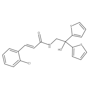 (E)-3-(2-chlorophenyl)-N-(2-hydroxy-2,2-di(thiophen-2-yl)ethyl)acrylamide Structure