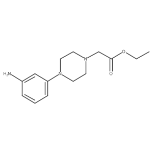 Ethyl 2-(4-(3-aminophenyl)piperazin-1-yl)acetate结构式