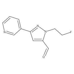 1-(2-fluoroethyl)-3-(pyridin-3-yl)-1H-pyrazole-5-carbaldehyde结构式